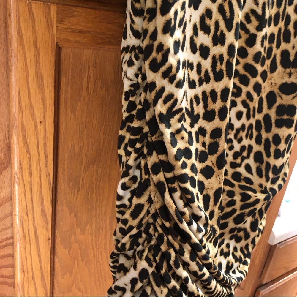 Boston Proper Leopard Print Mini Dress in Beige and Black - Picture 10 of 14